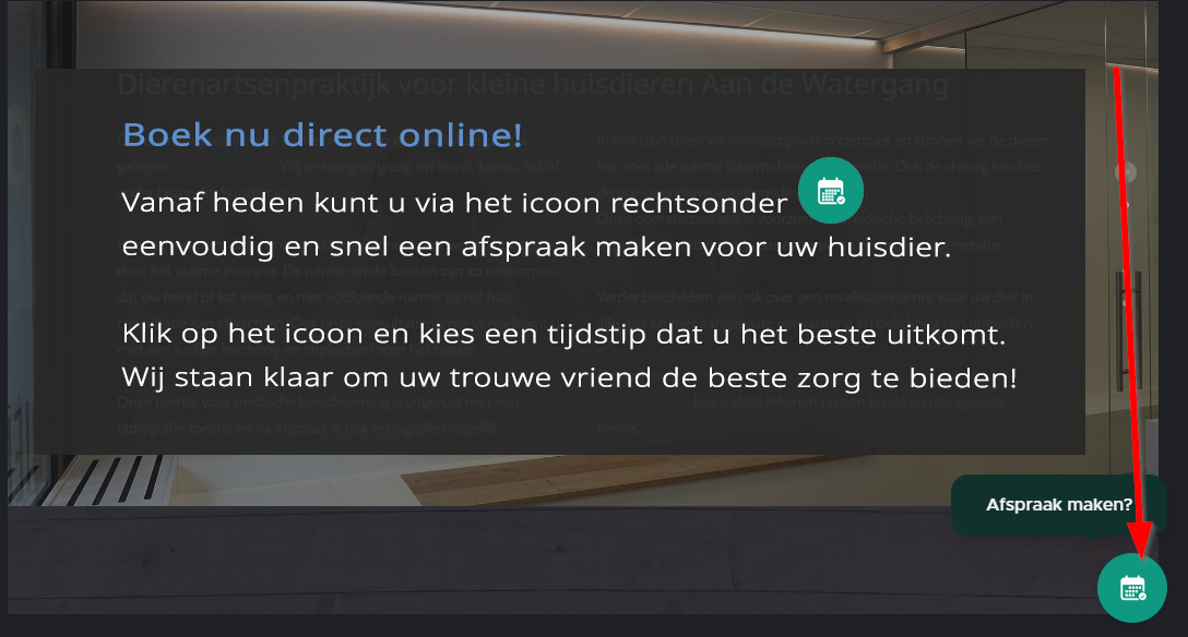 Boek-Online-Bericht Dierenartsenpraktijk Aan de watergang - Kleine huisdieren - Praktijk - Sint-Jansteen